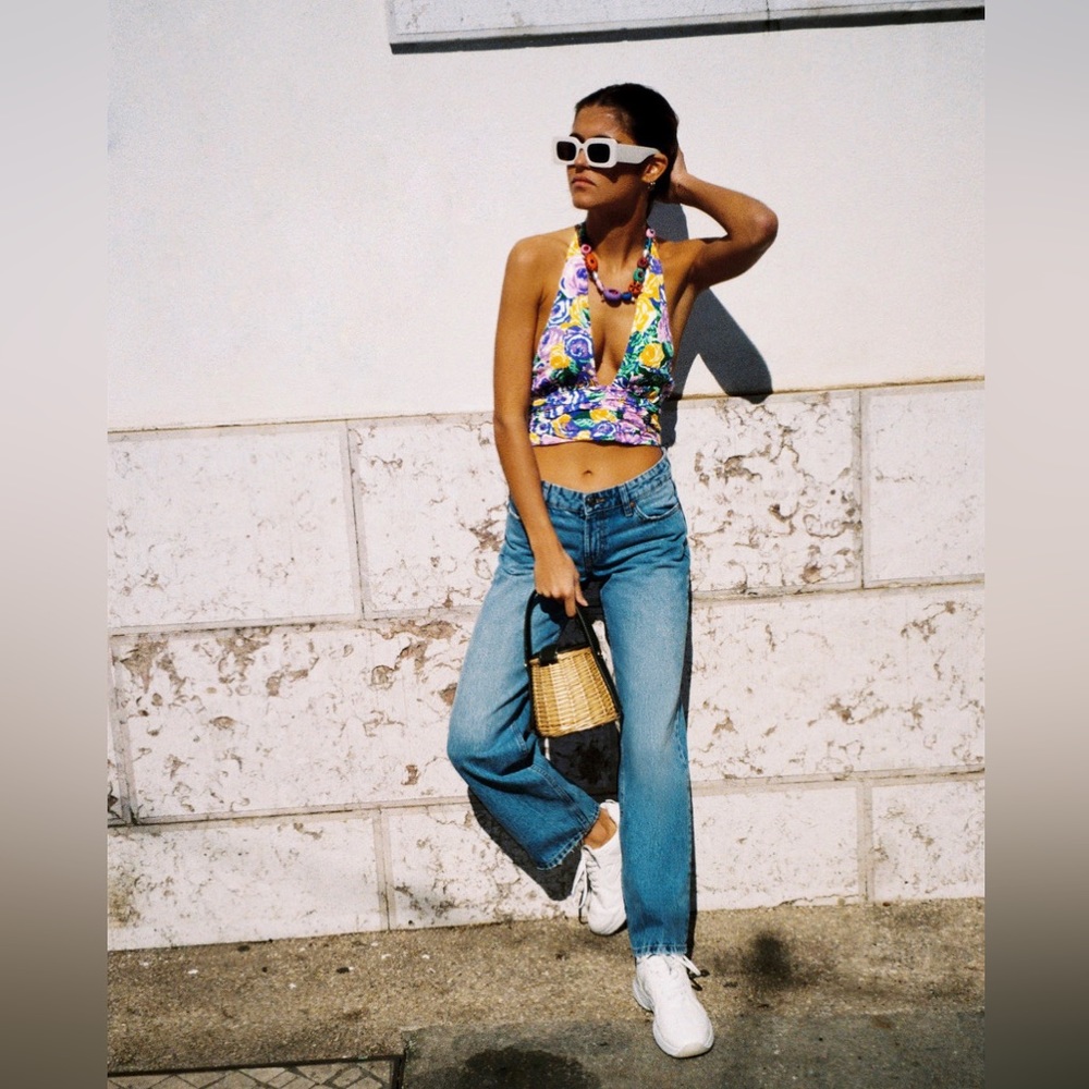New Zara print crop top